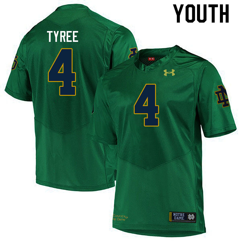 Youth #4 Chris Tyree Notre Dame Fighting Irish College Football Jerseys Stitched Sale-Green - Click Image to Close